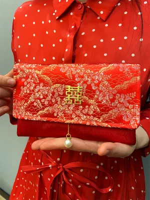 Wedding Red Envelope Special Joy Character Embroidery Cloth Art Engagement 2026 New Style Customizable Chinese Wedding Celebration