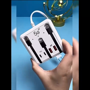 Multi-Function Charger Anti-static Power Socket 66W Output 2PD+2USB Safe Fast Charge for Devices Compact & Convenient