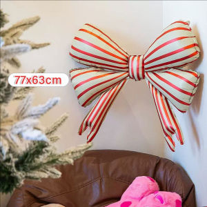 YESPERY โบว์ลายขนาดใหญ่2ชิ้นฟอยล์อลูมิเนียมลูกโป่งโบลูน77x6 3ซม. ของตกแต่งวันวาเลนไทน์งานแต่งงานงานเลี้ยงอาบน้ำเด็กวันเกิด