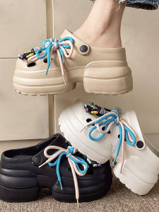 รองเท้าแตะแบบสวมสำหรับผู้หญิงในช่วงฤดูร้อนปี 2025 รองเท้าแตะแบบมีสายรัดส้นหนาเพื่อเพิ่มความสูงสำหรับใส่กลางแจ้งแบบสวมหัวแบบสวมหัว