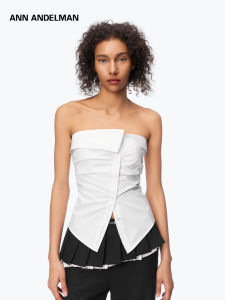 ANN ANDELMAN | Spaghetti Strap Off-shoulder Blouse Reconstructed Shirt