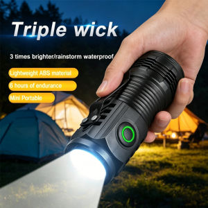 3*LED Powerful Portable Ultra Bright Mini Torch Rechargeable Waterproof Cap Clip Flashlight for Outdoor Camping Emergency