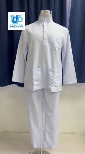 Falcon Baju Melayu Putih Koshibo Set Sekolah Agama Baju Melayu Putih Kain Licin Sepasang Jenama