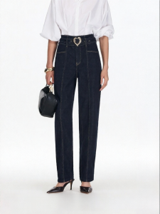 Vero Moda | Slimming Contrast Stitching High-Waisted Jeans