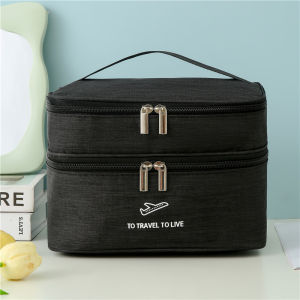 Travel-Friendly Waterproof Double-layer Cosmetic Storage Pouch C17