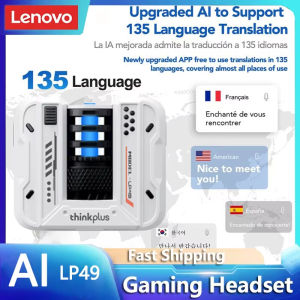 Choice Lenovo LP49 AI Multilingual Translation Earphones Wireless Upgrade Bluetooth V5.4 Headset Low Latency Gaming Earbuds New