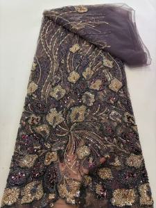 SMVP | Luxury Nigerian african fabric for women Beaded Lace Fabric with High Quality Sequins Embroidery for Dress Sewing French Style