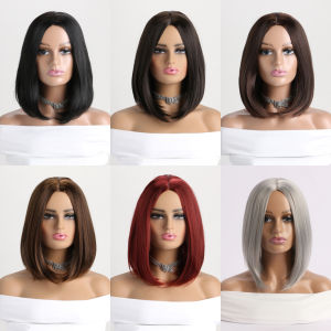 Short Synthetic Bobo Wig for Women Girl  For Cosplay Halloween  Party Daily Use Heat Resistant Fiber