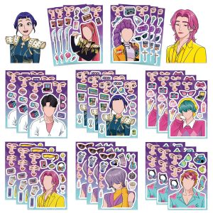 Bandai | Nhóm Nhạc Nữ Hàn Quốc Make A Face Stickers 2026 Mới Dễ Thương Chống Thấm Nước Có Thể Tái Sử Dụng Xếp Hình Văn Phòng Phẩm Cho Trẻ Em Tự Làm Thủ Công Quà Tặng Trang Trí