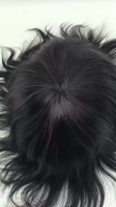 Toupee for Men Fine Mono Men Toupee Human Hair Replacement System Hair Prosthesis Natural Black Hair Units