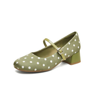 Teenmix | Retro Polka Dot Chunky Heels Pumps