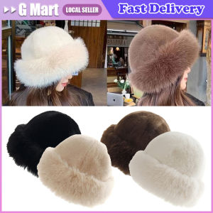 Autumn and Winter 2024 New Womens Fashion Fur Cap Fur Hat Fur Hats Mongolian Hat Brimless Plush Fluffy Skiing Riding Warm Caps Fluffy Fur Bucket Hat For Women Plush Fisherman Hat Warm Womens Winter Hat Thicken Cold Snowy Day Panama Cap Chrismas Gifts