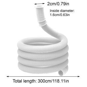 AC Drain Hose 16mm Inner Diameter Leakproof Flexible Pipe Connector Clamp Dehumidifier Washing Machine Water Drainage