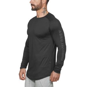 ASRV | Áo Thể Thao Nam Tay Dài Nhanh Khô Ôm Sát Cơ Thể Chất Liệu Polyester Cổ Tròn Thích Hợp Cho Chạy Bộ Tập Luyện Và Mặc Thường Ngày.