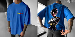 Bandai | Dragon Ball Summer Mens T-Shirt Japanese Anime Vegeta Autumn Fashion Harajuku Boy Childrens Parent-Child Trend Short Sleeve