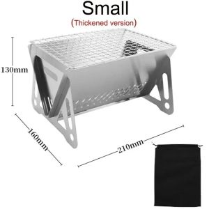 Windproof Triangle BBQ Grill Foldable Disassembly Stainless Steel Stove Portable Outdoor Camping Picnic Barbecue Cooking Tool