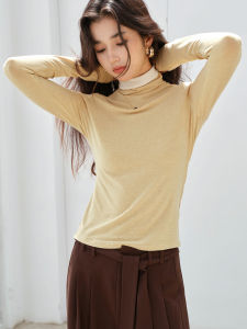 High Neck Long Sleeve Slim Fit T-shirt
