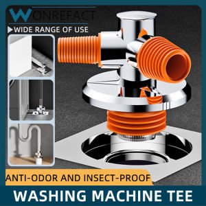 Washing Machine Floor Drain Joint Three-Way Multifunctional Toilet Drain Pipe Deodorant leak-Proof And Mosquito Repellent