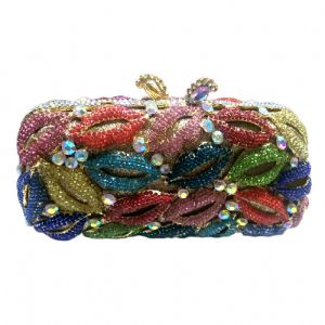 Lip Inlaid Diamond Dinner Bag Metal Thread Empty Hard Box Full Diamond Banquet Handbag Dress Womens Bag