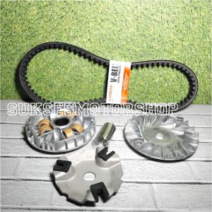 PAKETAN VANBELT V-BELT FANBEL YAMAHA MIO M3 + RUMAH ROLLER ASSY + KIPAS ROLLER MIO Z MIO SOUL GT 125 X-RIDE125 FINO F1 125