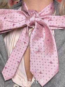 Fashionable Womens Necktie Style Silk Scarf Korean Version Print Multifunctional Large Square Scarf for All Ages Spring Summer