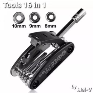 Kunci Shock Lipat 16 in 1 Kunci Motor Sepeda Skuter Obeng edc
