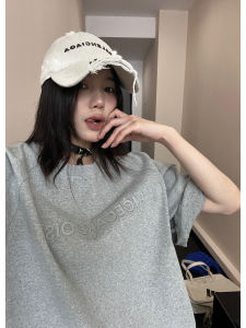 Oversize Cotton Short Sleeve T-Shirt Couple Loose Fit Printed Casual Style round Neck Pure Color Summer Fashion Women Top