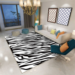 No Formaldehyde European Style Living Room Sofa Black White Grid Crystal Velvet Simple Tea Table Floor Mat Home Decor Rug