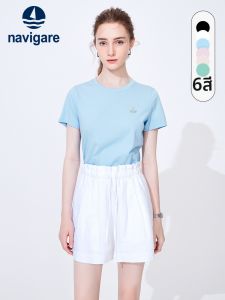 Navigare | Dopamine Boosting Round Neck Short Summer T-Shirt Blue