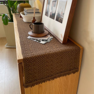 French Vintage Woven Table Flag Dining Tablecloth High-End Decorative Runner Tea Table Cover for Sideboard TV Cabinet