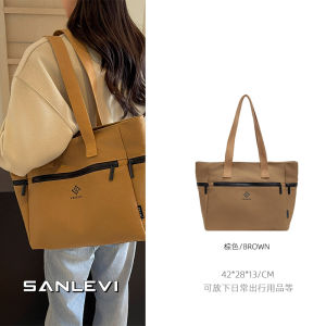 Commute Canvas Tote Bag Simple Design Large Capacity Single Shoulder Bag for Women Stylish New 2025 Versatile School Bag