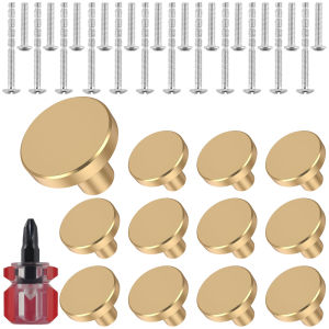 12 ชิ้นลิ้นชักชุดลูกบิดทองตู้ลูกบิดอลูมิเนียมเฟอร์นิเจอร์ Knob Handle สําหรับตู้ลิ้นชัก Dresser ประตู 25x20x10 มิลลิเมตร