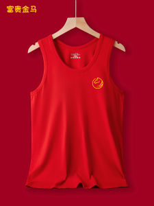 Pure Cotton Modal Mens Vest Red Wedding Underwear Set Simple Style Winter Season Online Exclusive Lyocell Elastic Fiber