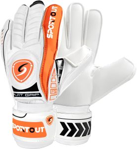 Sportout Goalie Gloves Goalkeeper Gloves with Fingersave Soccer Gloves Breathable Soccer Goalie Gloves 4mm Latex for Kids