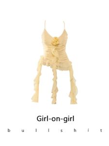 In-Stock Womens V-Neck Ruffles Tank Top Summer Snow Fabric Tearable Sleeveless Work Clothing