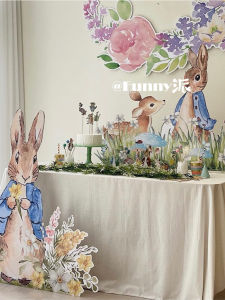 Peter Rabbit KT Board Balloon Background Decoration for Boy Or Girl Baby One Month Birthday Celebration Festive Supplies