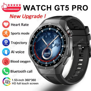 New GT5Pro Smart Watch AMOLED Screen Bluetooth Call Message Preview Smartwatch 100+Sports Modes Waterproof Heart Rate Monitoring