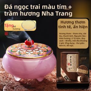 FUSHENGTANG | Bát Đốt Hương Ngọc Bích Mạ Men Phong Cách Cổ Điển Dùng Trong Nhà