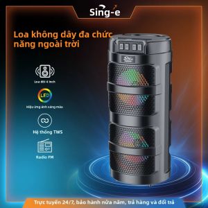 Loa Bluetooth Di Động ZQS-2401 4 Inch Sạc Lại Được Tích Hợp USB/thẻ TF/FM Pin Tích Hợp Đèn RGB Nhiều Màu Sắc Dùng Ngoài Trời