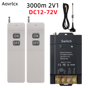 Aovrlcx DC12V 24V 48V 72V RF433Mhz Wireless Switch Remote Control  On-off 30A Water Pump Relay Receiver Lamps Wall Light Switch