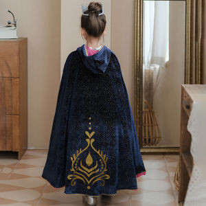 Anna Princess Long Sleeve Mesh Dress with Puff Sleeves for Autumn and Winter Halloween Performance