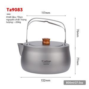 Tiartisan | Bình Nước Titanium Dung Lượng Lớn Siêu Nhẹ Cho Đưa Ngoại