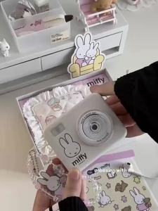 Bandai | Anime Peripheral Miffy Martube New Ccd Flip Digital Camera 180 Flip Screen Built In Fill Light Filters Birthday Gifts Camera Toy