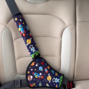 2Pcs Set Child Car Seat Belt Cover - Adjustable Safety Harness with Shoulder & Neck Support Pillow