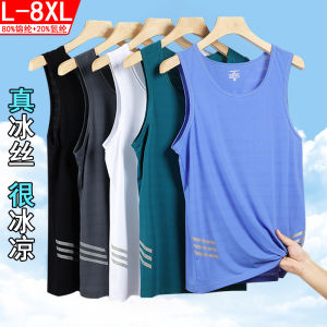 Áo Vest Lụa Băng Không Tay Nhanh Khô Cho Nam Mùa Hè Áo Sơ Mi Mỏng Rộng Rãi Cỡ Lớn Áo Khoác Ngoài Ngoài Trời Áo Thun Cotton Pha Trộn