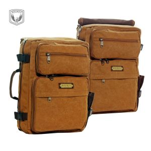 Bourzu ransel laptop tas selempang hand carry canvas genuine leather  3 fungsi