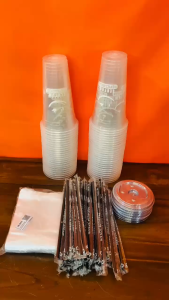 CUP 18 OZ SABLON SENYUM MENYEGARKAN ISI 50 PORSI | CUP | SEDOTAN