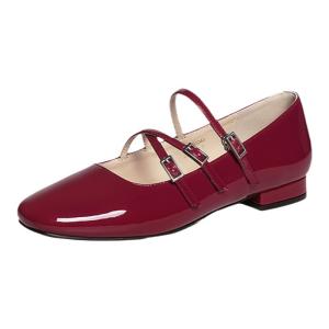 Reddragonfly | Red Summer New Arrival Coarse Heel Mary Jane Pumps