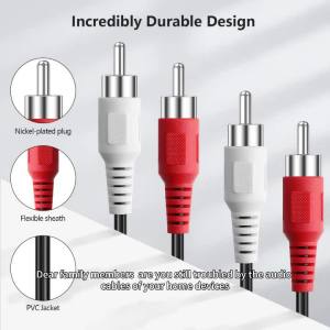 xiede | 2RCA to 2RCA Audio Cable Dual Lotus Red White AV Line For MP3 DVD CD Player TV Radio Computer Amplifier Speaker Audio Connection