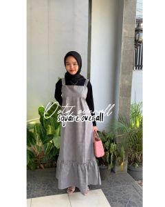Gaudy - Overall Square Jumpsuit Dress Wanita Bahan Katun Oxford Baju Kodok Korean Style